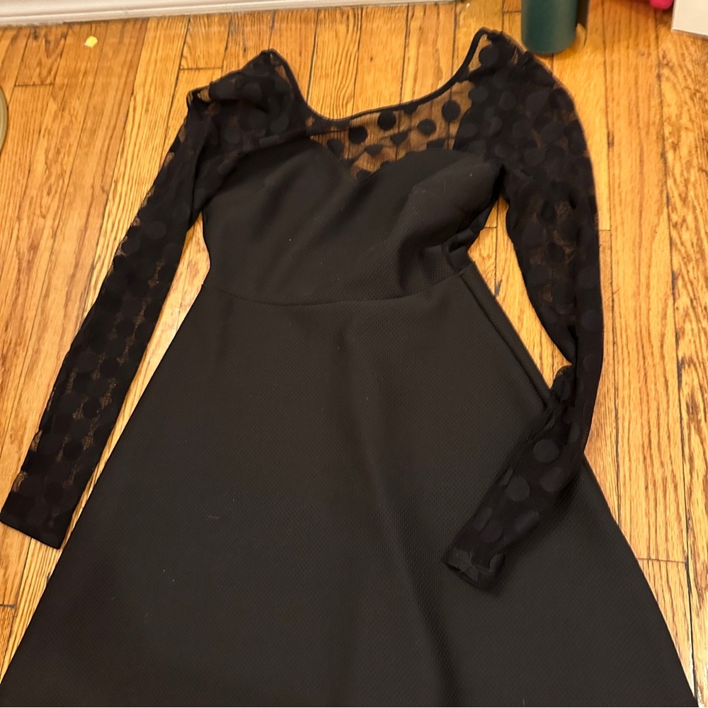 Lulu’s mini sheer polka dot dress